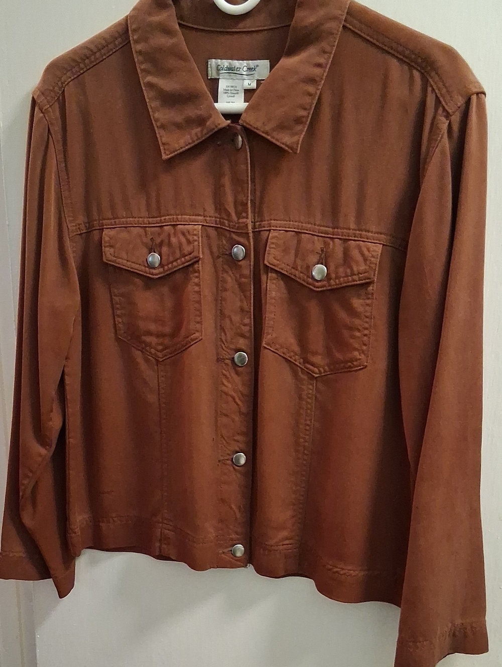 Coldwater Creek Women's Rust Brown Button-Front Jean Jacket